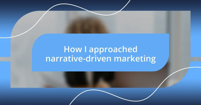 How I approached narrative-driven marketing