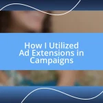 How I Utilized Ad Extensions in Campaigns