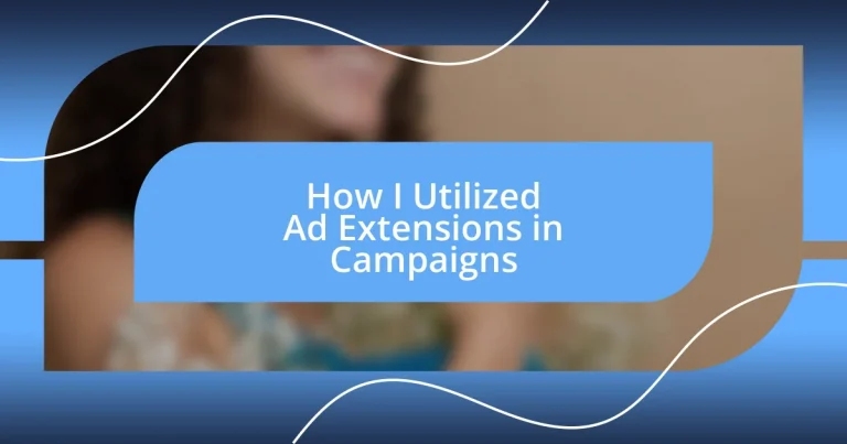 How I Utilized Ad Extensions in Campaigns