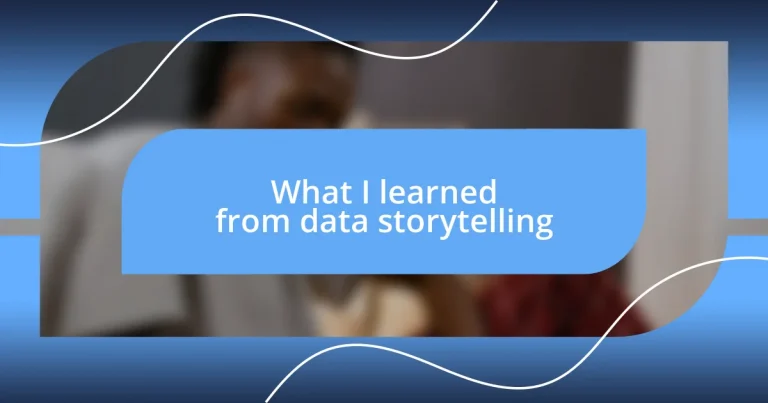 What I learned from data storytelling