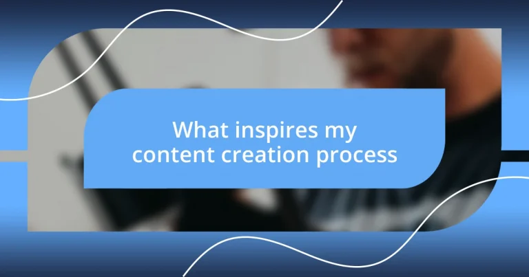 What inspires my content creation process