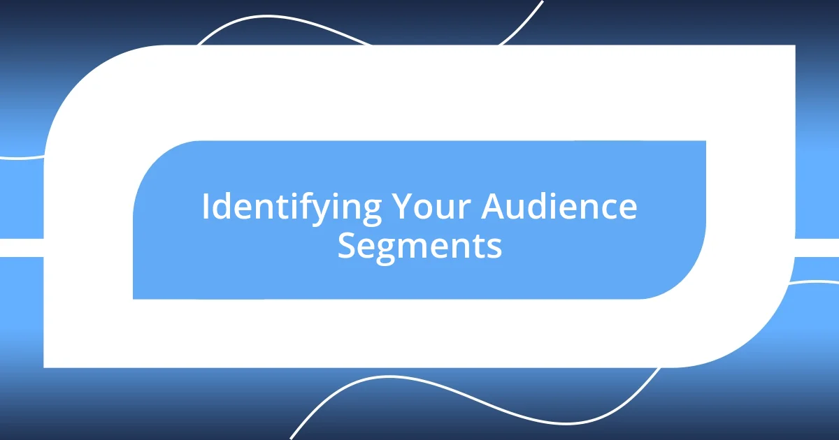 Identifying Your Audience Segments